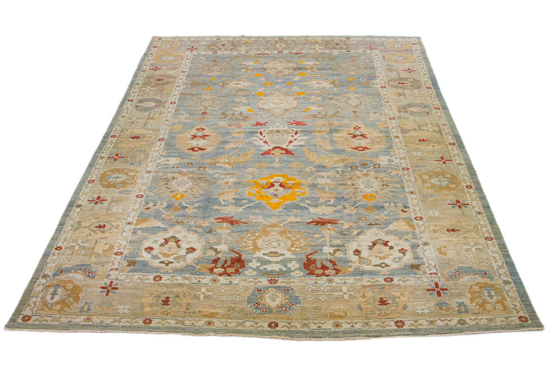 Contemporary Sultanabad Wool Rug 12 X 18