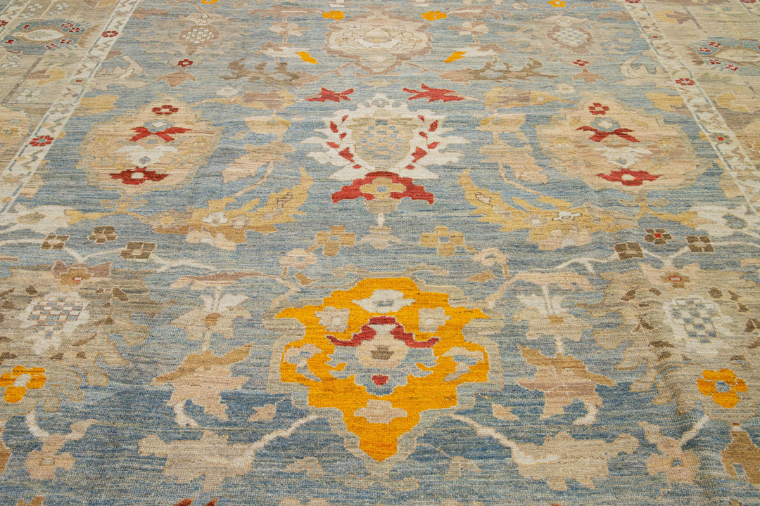 Contemporary Sultanabad Wool Rug 12 X 18