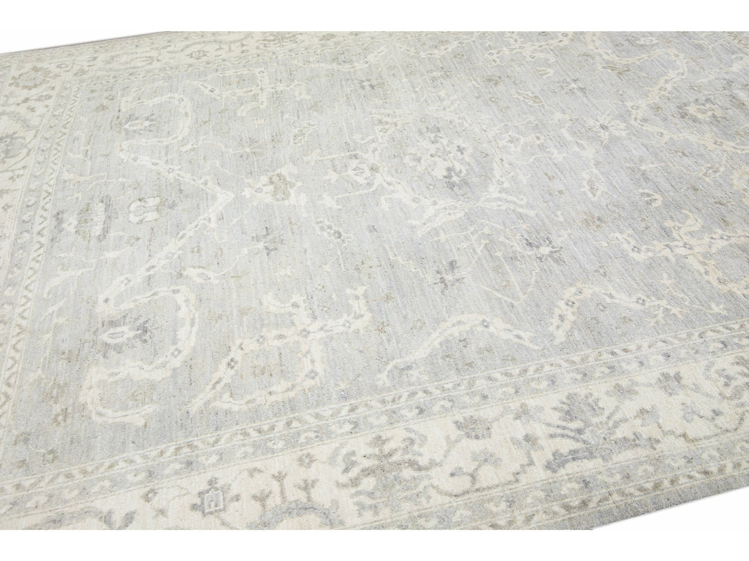 Modern Oushak Wool Rug 8 X 12