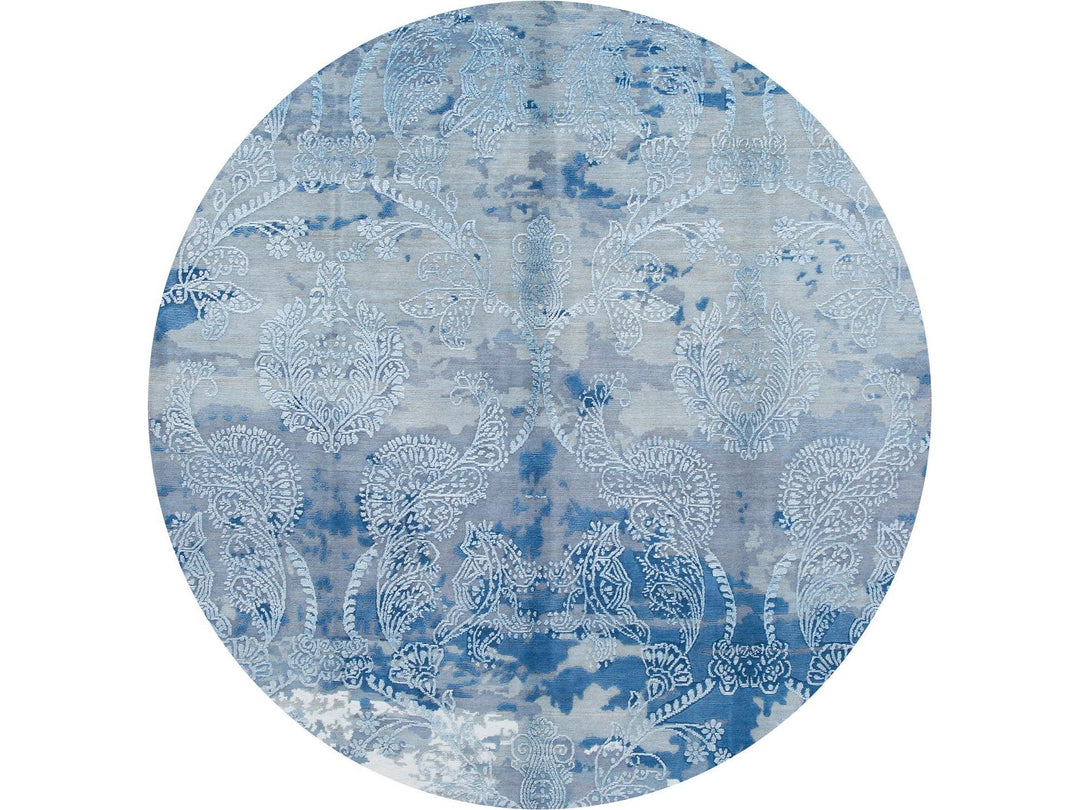 21st Century Modernn Wool and Silk Indian Rug 8 X 10