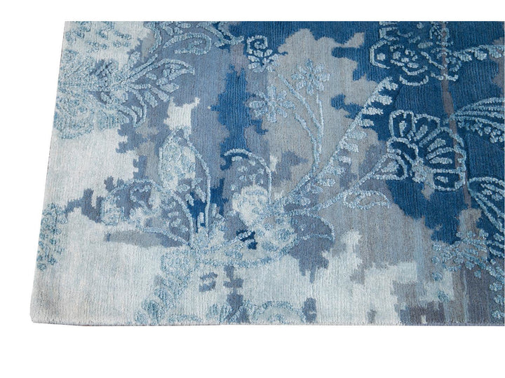 21st Century Modernn Wool and Silk Indian Rug 8 X 10
