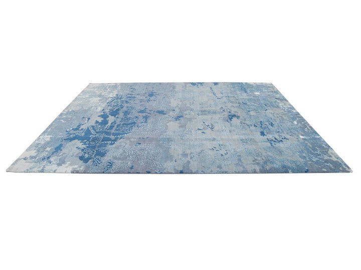 21st Century Modernn Wool and Silk Indian Rug 8 X 10