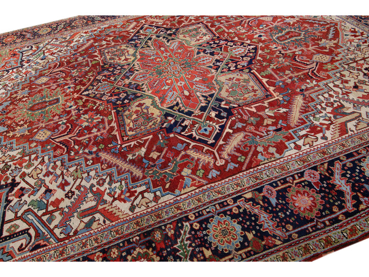 Antique Heriz Wool Rug 11 X 13