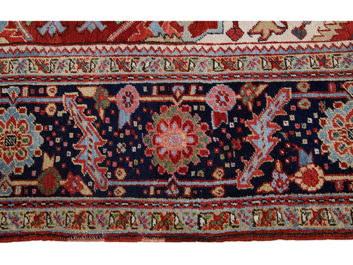 Antique Heriz Wool Rug 11 X 13