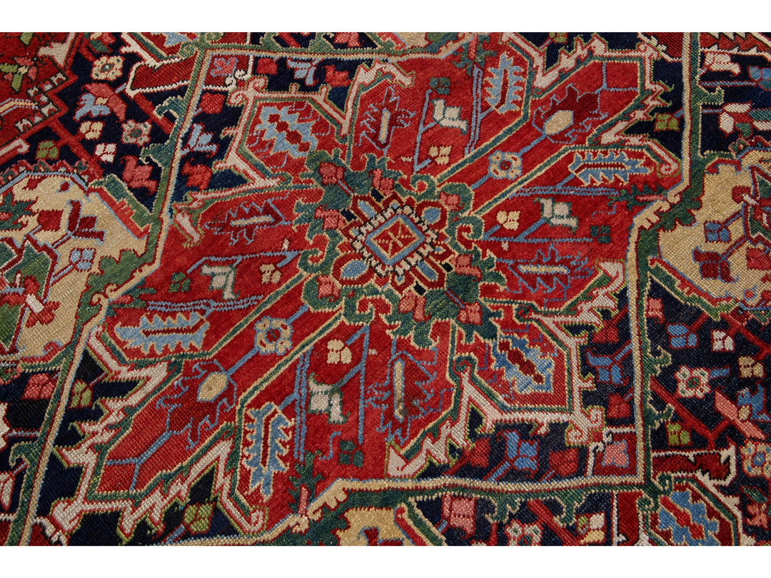 Antique Heriz Wool Rug 11 X 13