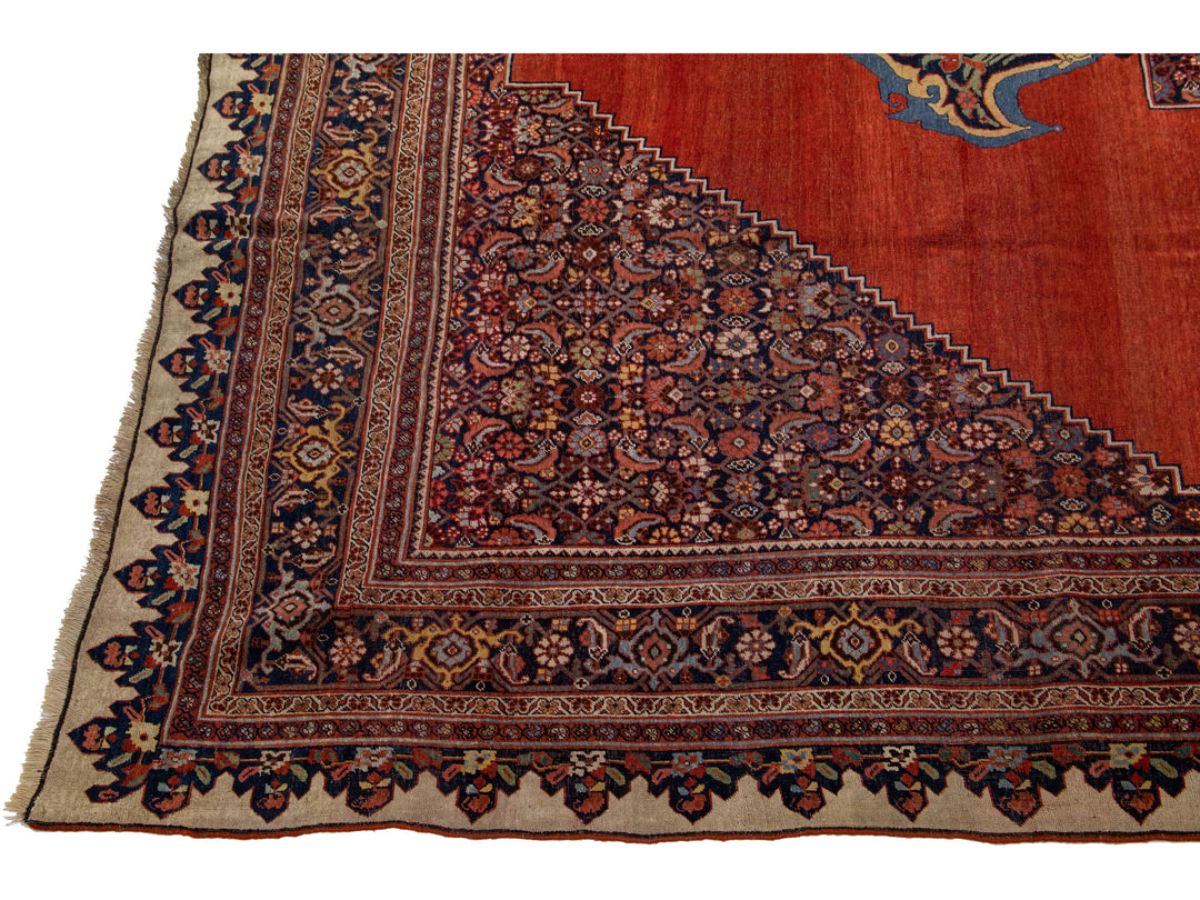 Antique Bidjar Wool Rug 12 X 19