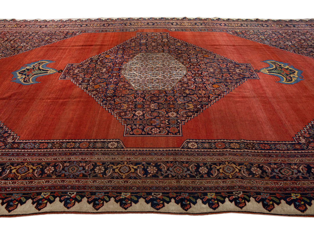 Antique Bidjar Wool Rug 12 X 19