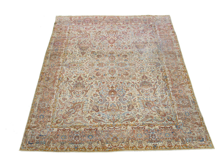 Antique Kerman Wool Rug 9 X 12