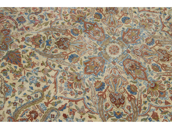 Antique Kerman Wool Rug 9 X 12