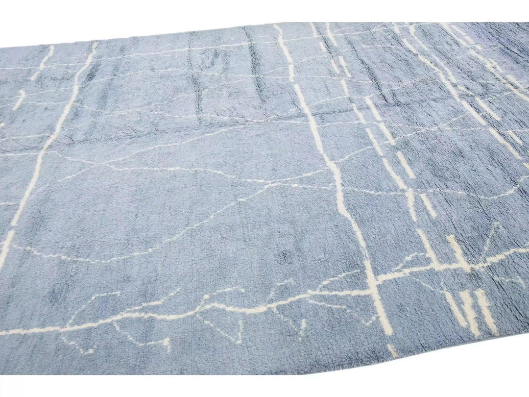 Modern Moroccan Wool Rug 10 X 14