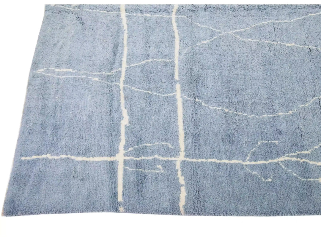 Modern Moroccan Wool Rug 10 X 14