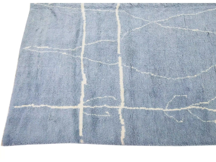 Modern Moroccan Wool Rug 10 X 14