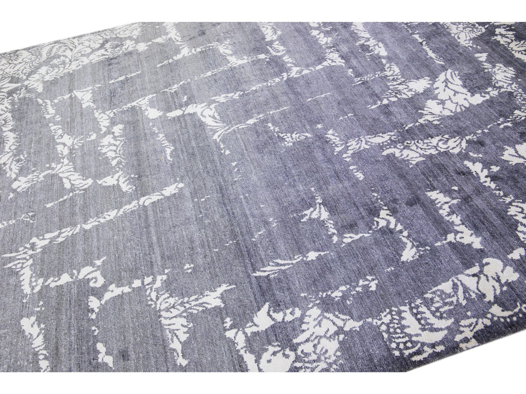 Modern Indian Wool & Silk Rug 8 X 10