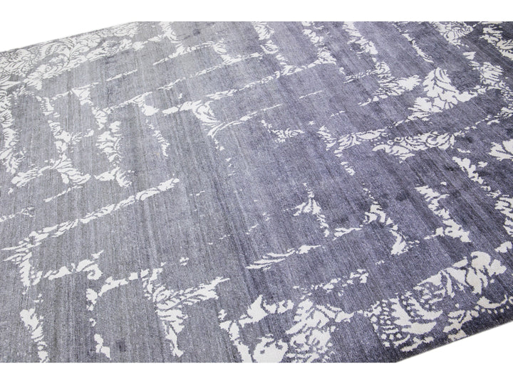 Modern Indian Wool & Silk Rug 8 X 10