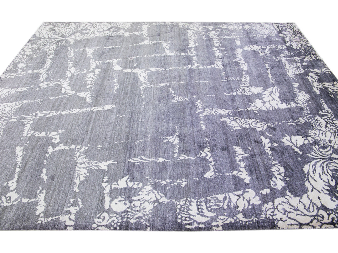 Modern Indian Wool & Silk Rug 8 X 10