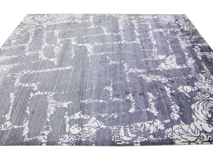 Modern Indian Wool & Silk Rug 8 X 10