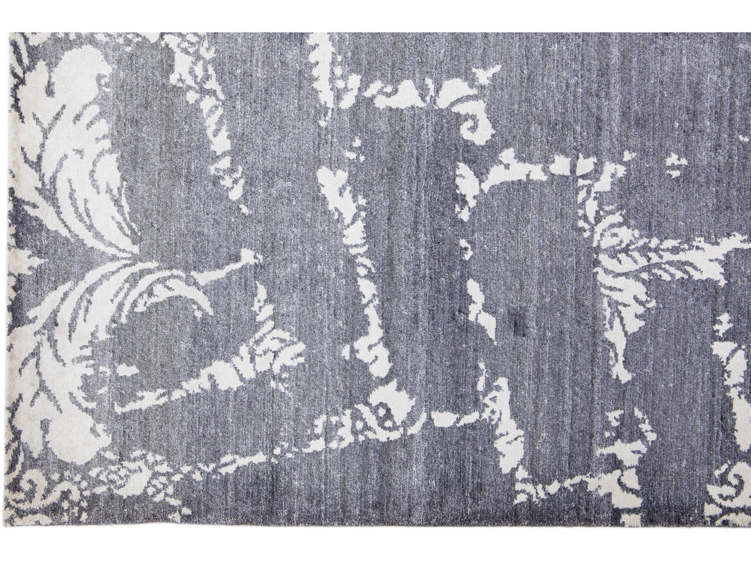 Modern Indian Wool & Silk Rug 8 X 10