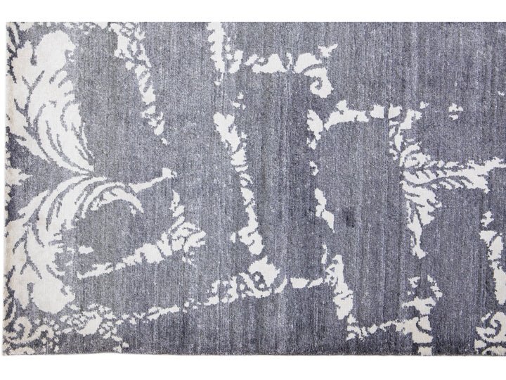 Modern Indian Wool & Silk Rug 8 X 10