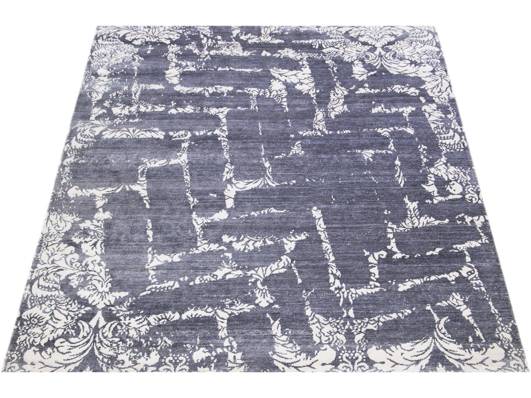 Modern Indian Wool & Silk Rug 8 X 10