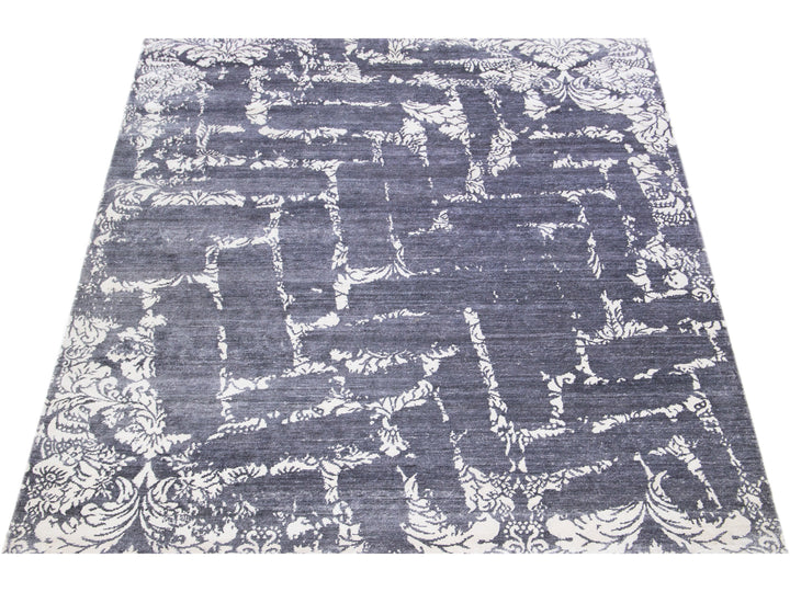 Modern Indian Wool & Silk Rug 8 X 10