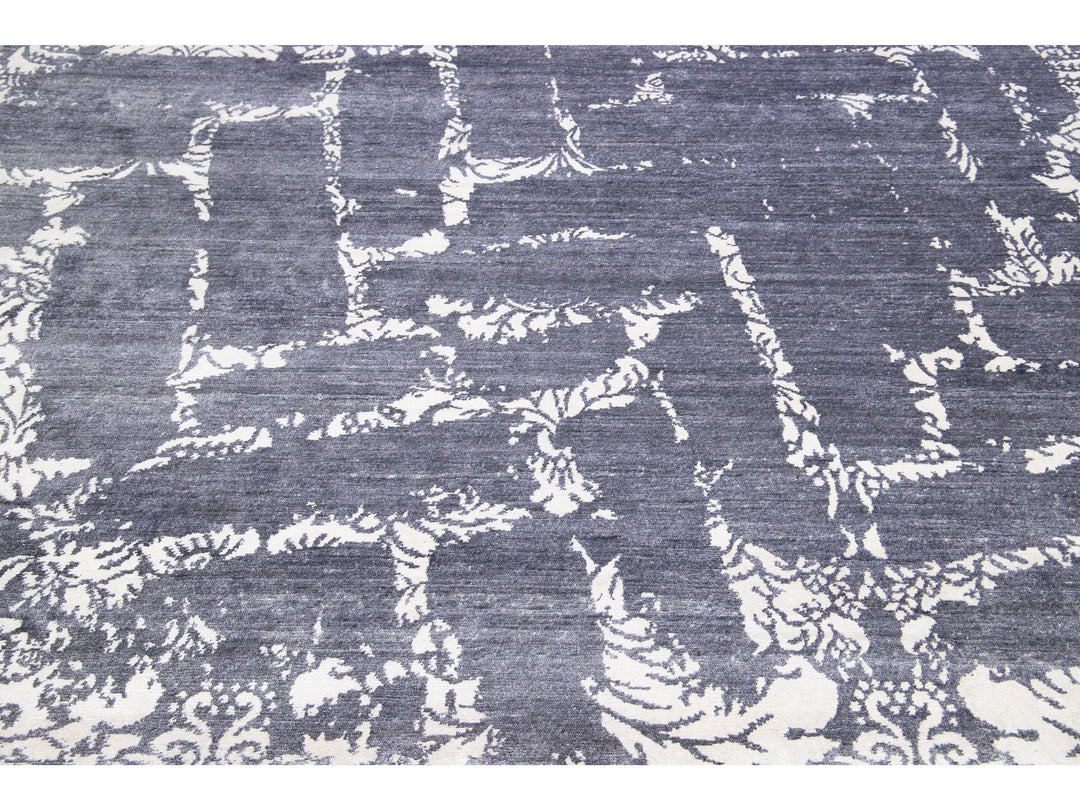 Modern Indian Wool & Silk Rug 8 X 10