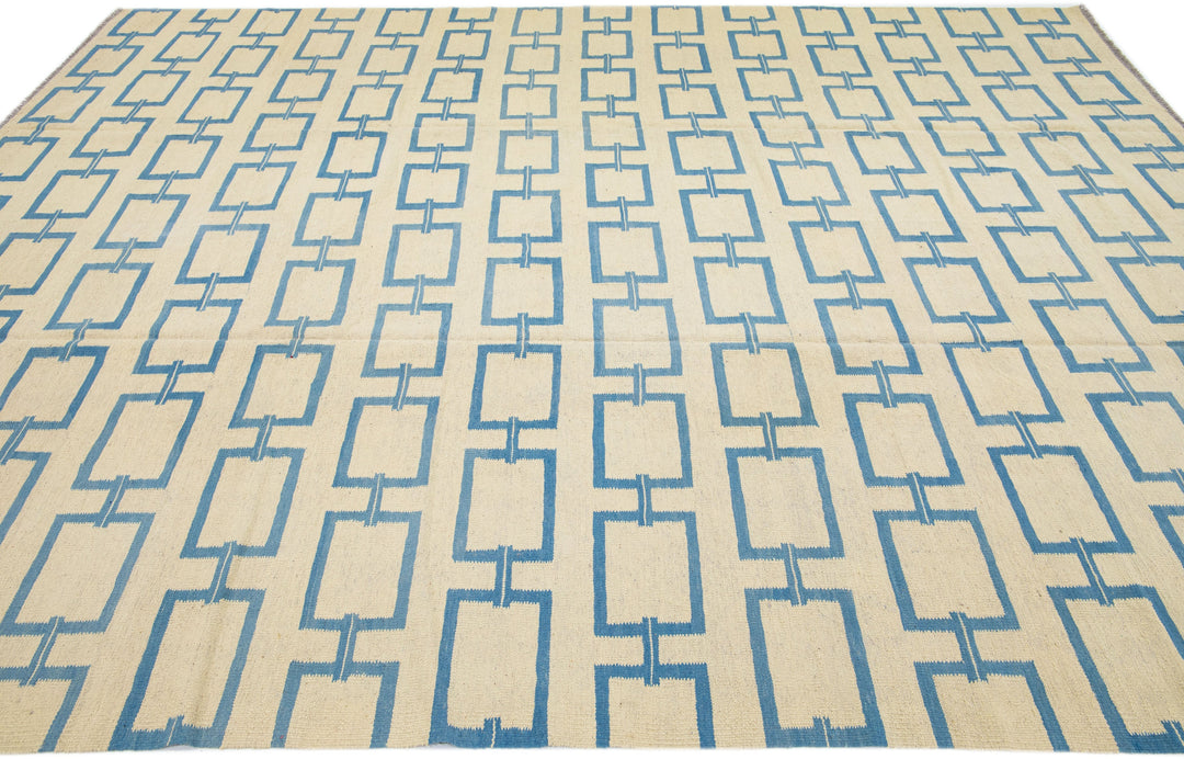 Modern Kilim Wool Rug 9 X 12