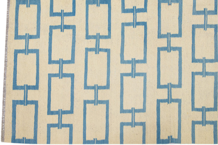 Modern Kilim Wool Rug 9 X 12