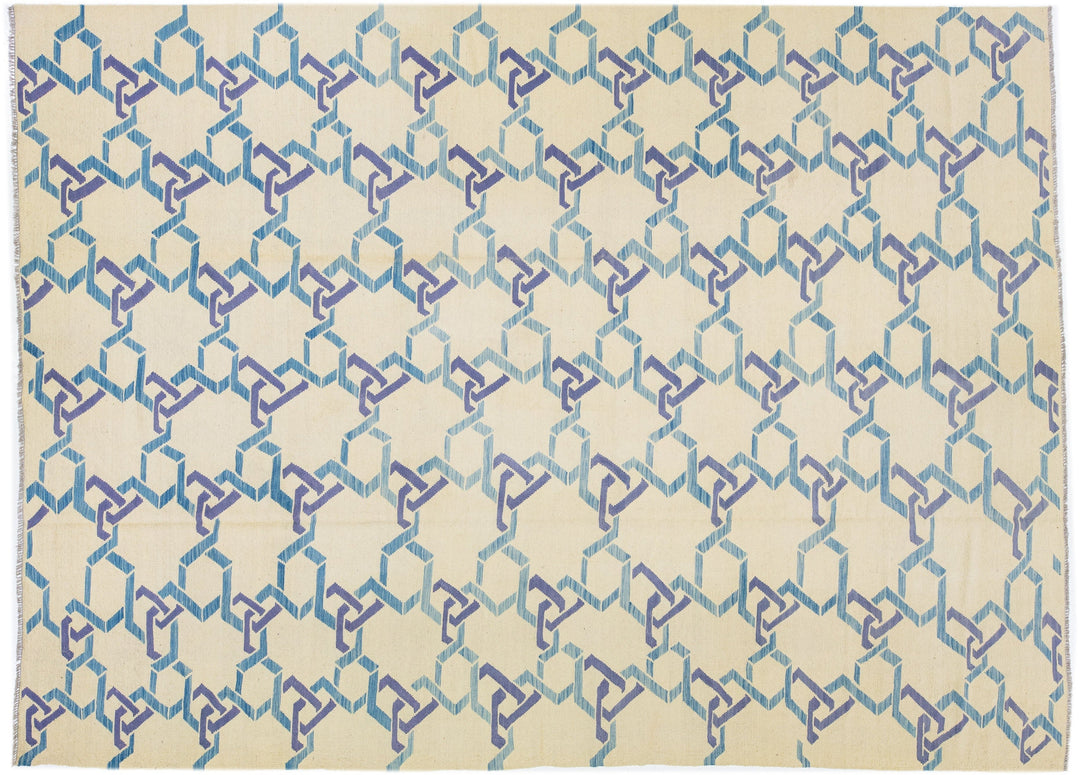 Modern Kilim Wool Rug 10 X 14