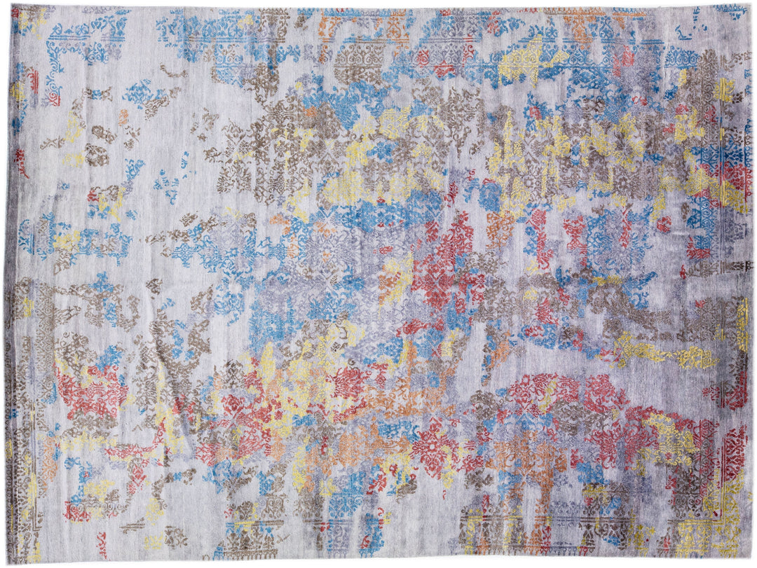 Modern Wool & Silk Rug 10 X 14