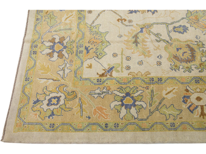 Modern Oushak Wool Rug 10 X 15