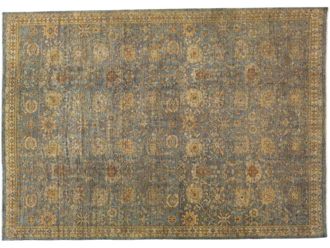 Modern Oushak Wool Rug 10 X 14