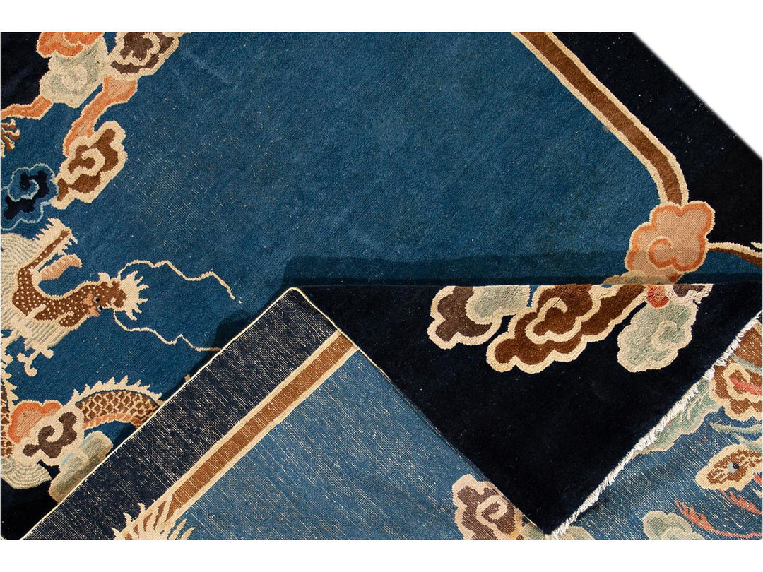 Antique Art Deco Chinese Peking Wool Rug 7 X 9