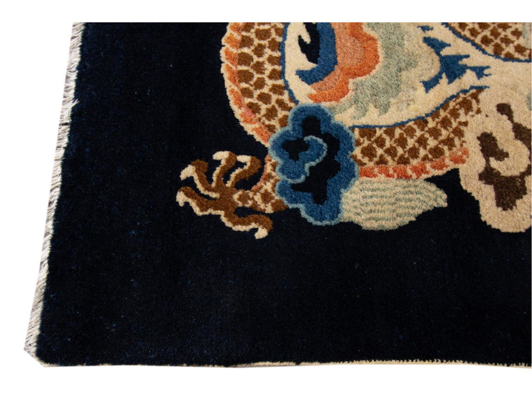 Antique Art Deco Chinese Peking Wool Rug 7 X 9