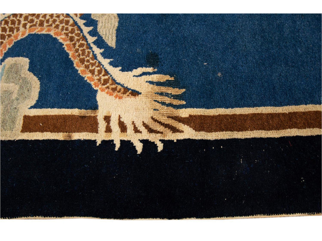 Antique Art Deco Chinese Peking Wool Rug 7 X 9