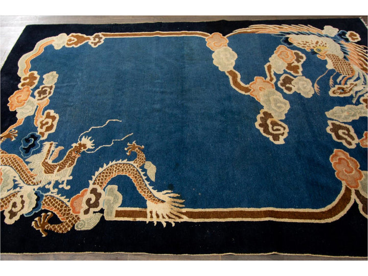Antique Art Deco Chinese Peking Wool Rug 7 X 9