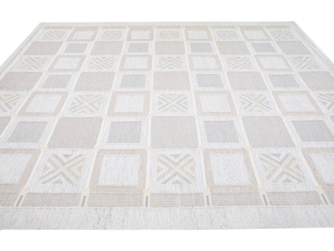 Modern Swedish Wool Rug 9 X 12