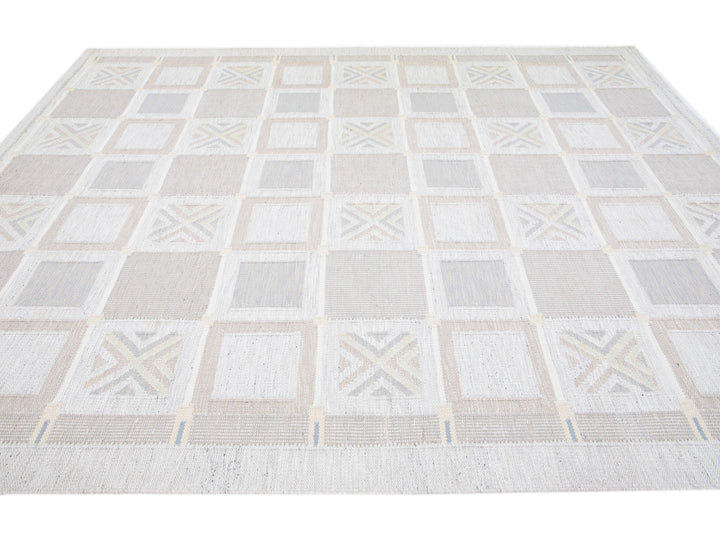 Modern Swedish Wool Rug 9 X 12