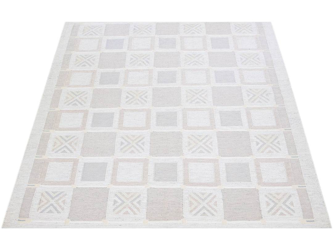 Modern Swedish Wool Rug 9 X 12