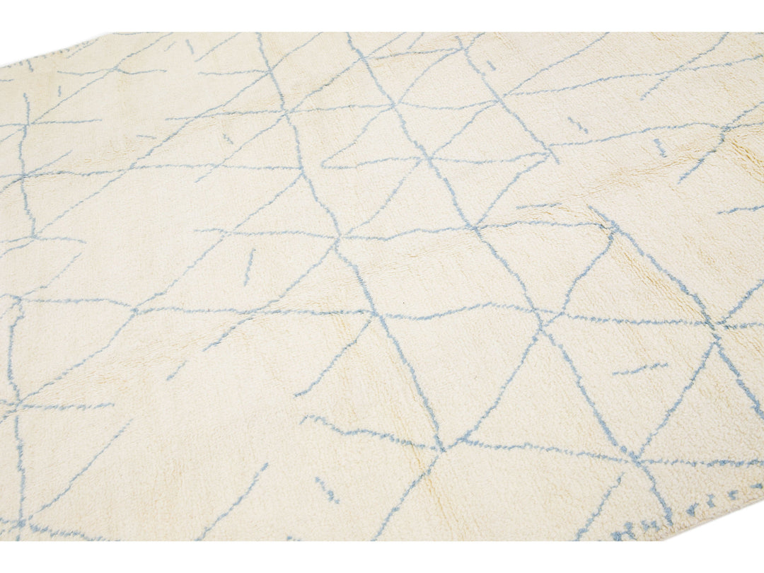 Modern Moroccan Wool Rug 8 X 13