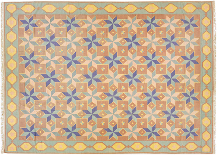 Modern Flatweave Kilim Wool Rug 12 X 16