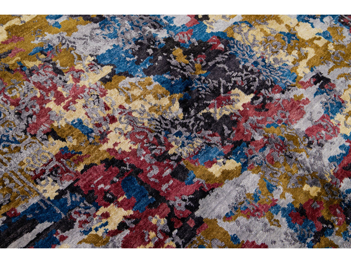 Modern Abstract Wool & Silk Rug 5 X 7