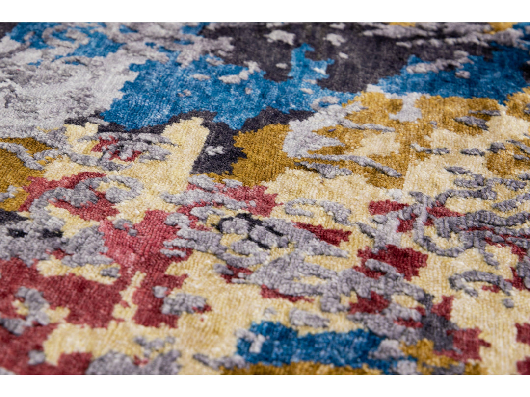 Modern Abstract Wool & Silk Rug 5 X 7