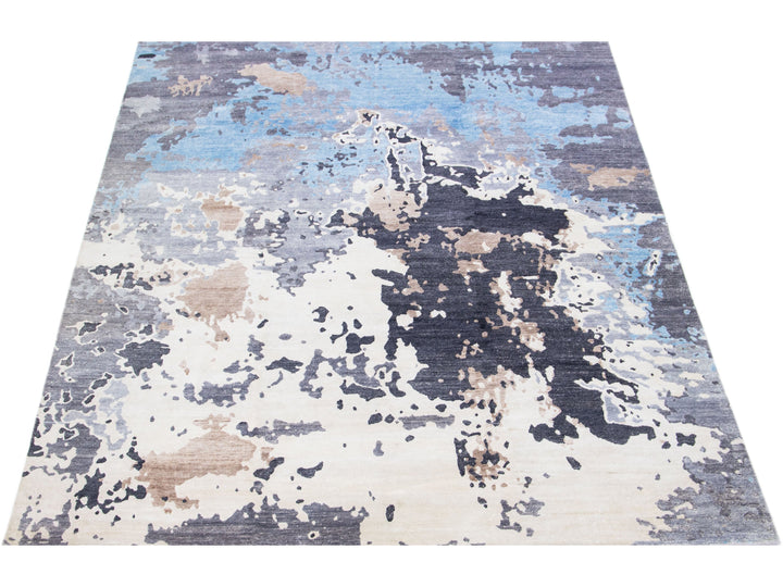 Modern Indian Wool & Silk Rug 9 X 12