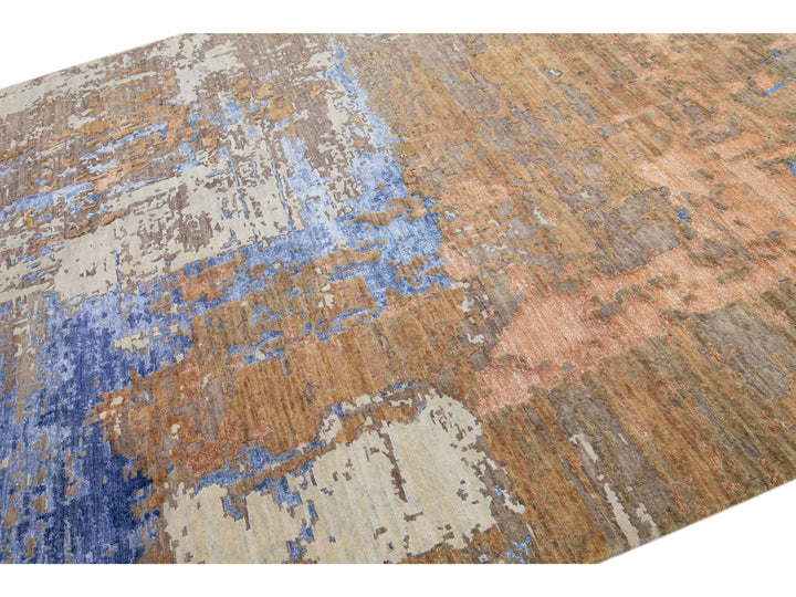 Modern Indian Wool & Silk Rug 8 X 10