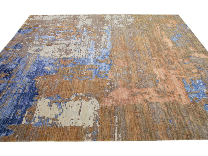 Modern Indian Wool & Silk Rug 8 X 10