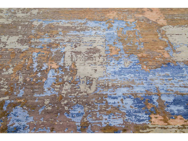 Modern Indian Wool & Silk Rug 8 X 10