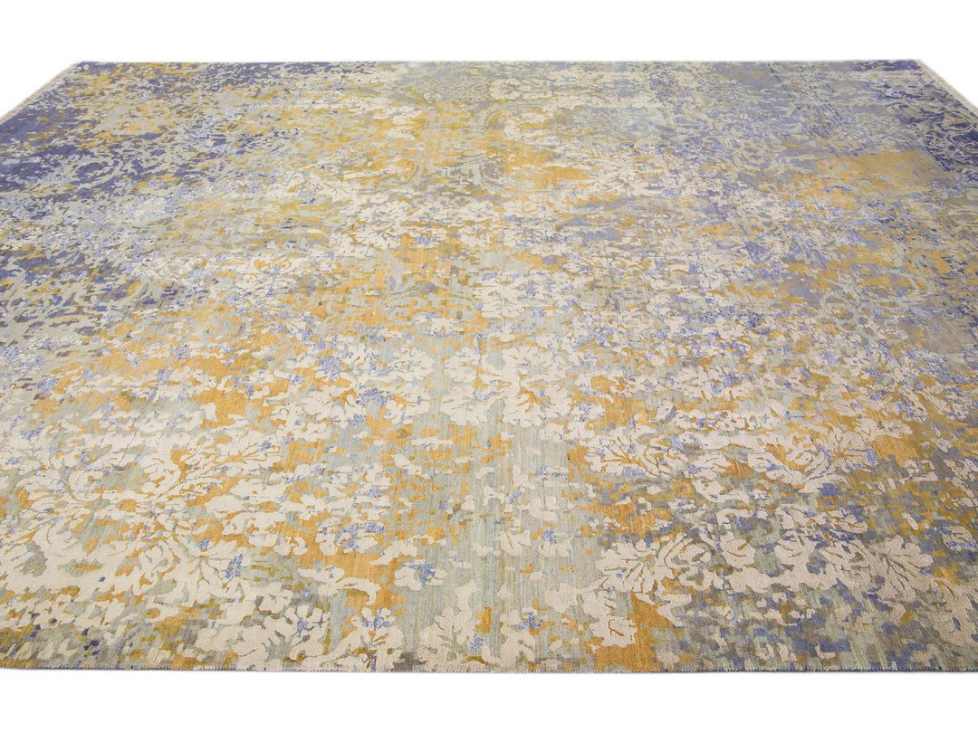 Modern Tibetan Wool & Silk Rug 10 X 14