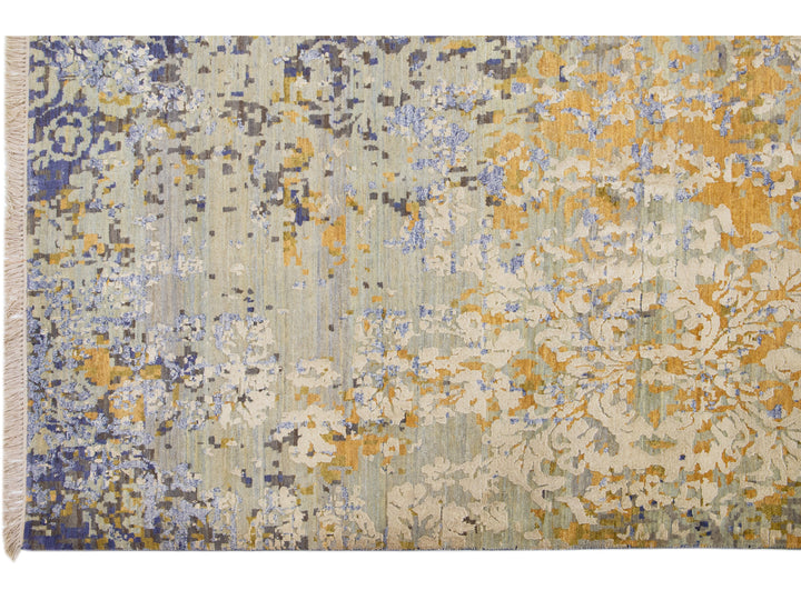 Modern Tibetan Wool & Silk Rug 10 X 14