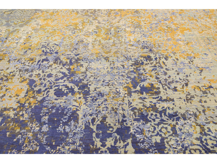 Modern Tibetan Wool & Silk Rug 10 X 14