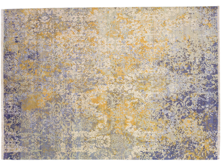 Modern Tibetan Wool & Silk Rug 10 X 14